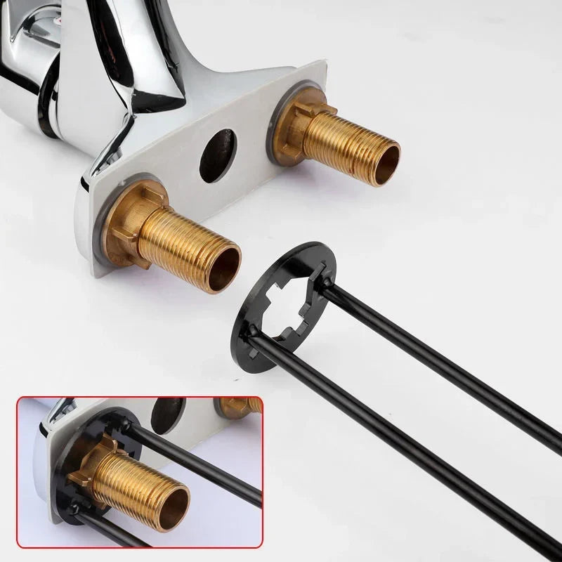 Basin Nut Wrench Tool for Faucet Installation Under Sink 360° Rotating Long Handle Plumbing Wrench for Kitchen Bathroom Fixtures