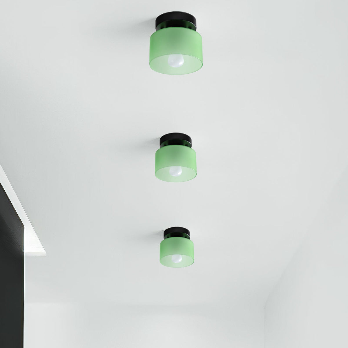 Flush Mount Glass Globe Light with E27 Socket for Entryway Kitchen and Bedroom Lighting