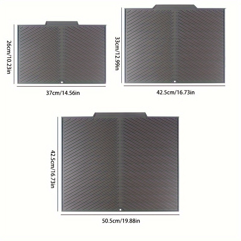 Silicone Drying Mat for Kitchen Counter – Heat Resistant, Non-Slip Dish Drainer Pad for Dishes, Glasses, Cookware | Dishwasher Safe
