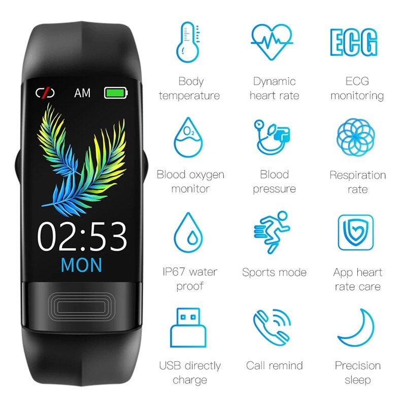 Smartwatch with Blood Pressure and EKG Monitoring, Heart Rate Tracking