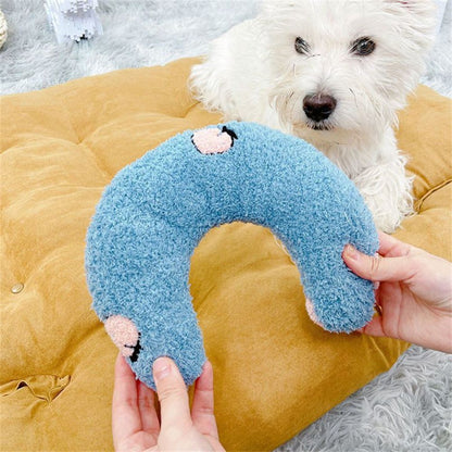 Bolstered Pet Bed for Dogs & Cats | Anxiety Relief Sleeping Cushion with Raised Edges | Machine Washable Portable Travel Pillow | Plush