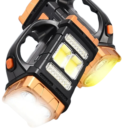 Solar LED Camping Lantern with Power Bank 6 in × 2.8 in Waterproof Emergency Light Strobe Mode Rechargeable Outdoor Torch for Hiking Roadsid