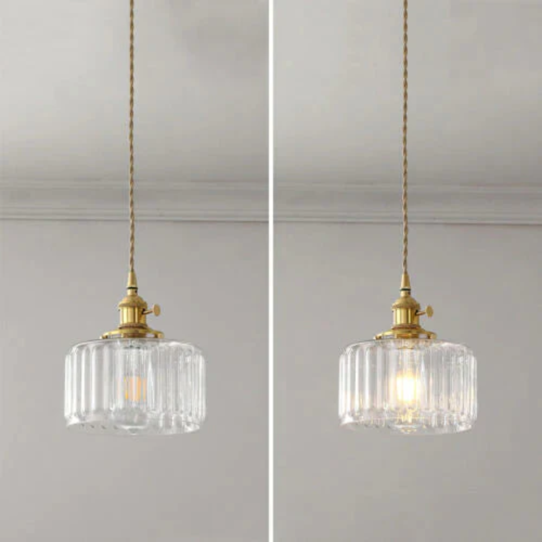 Adjustable Drop Ceiling Light with Textured Glass Shade E27 Socket for Kitchen Island Dining Room Counter Breakfast Bar Scandinavian Modern