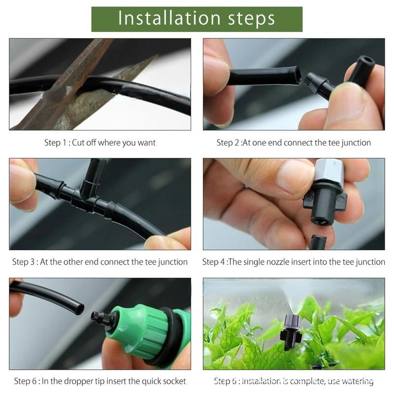 Adjustable Drip Irrigation System – 33 ft Hose with 10 Nozzles – Automatic Plant Watering for Garden Greenhouse & Patio