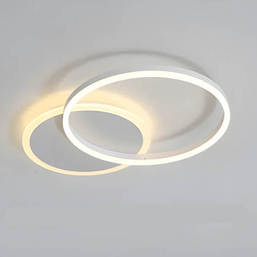 LED Ring Chandelier 45 in Aluminum Fixture Warm White Dimmable for Bedroom Living Room Dining Room Modern Flush Mount Multi-Ring Integrated