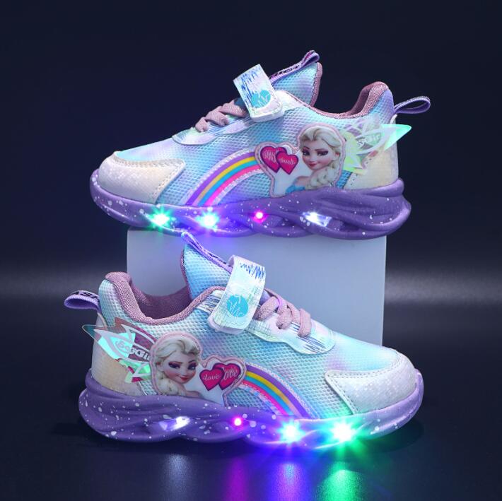 Light-Up Sneakers for Kids with LED Soles & Hook-and-Loop Strap for Boys & Girls Active Play Indoor Outdoor Everyday Wear