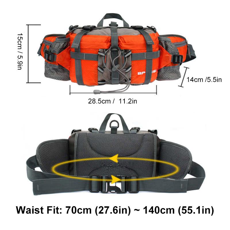 Belt Bag Waterproof, Hiking Waist Bag with Water Bottle Holder, Adjustable Bum Bag for Running and Travel