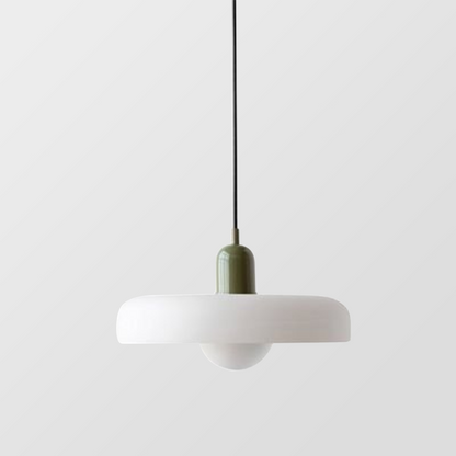 Handcrafted Art Glass Dome Pendant Light, Adjustable Modern Hanging Fixture for Dining Room Kitchen Island Living Room