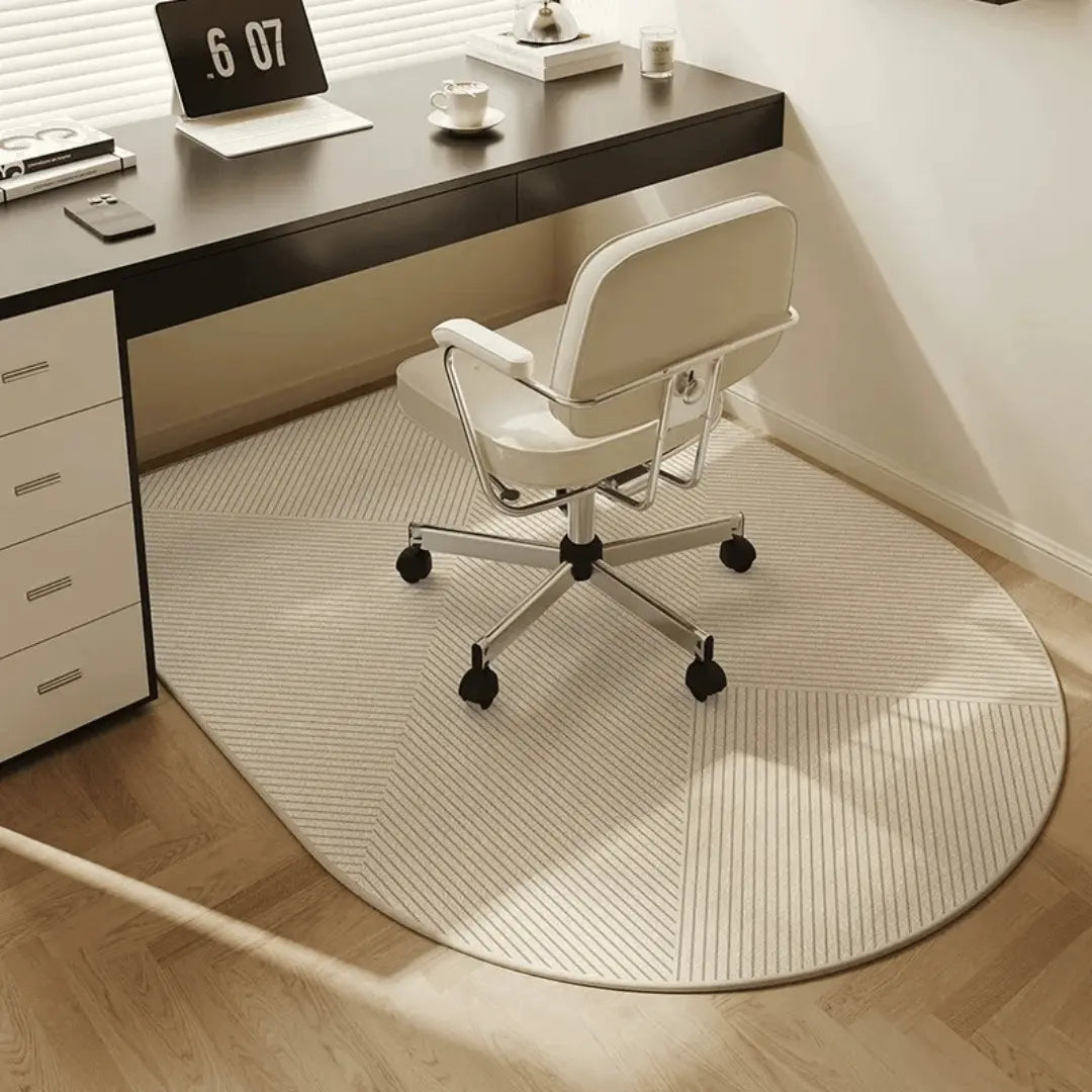 Desk Chair Floor Mat 63x31 in Loop Pile Anti-Slip Workspace Rug Rolling Office Chair Pad for Hardwood Carpet Tile Protection Home Office Set