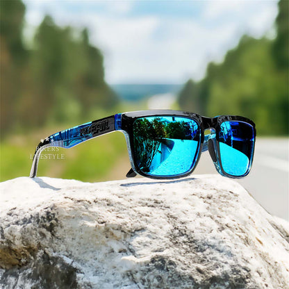 Polarized Riding Sunglasses with Blue Light Filter & UV400 Protection for Motorcycle & City Driving
