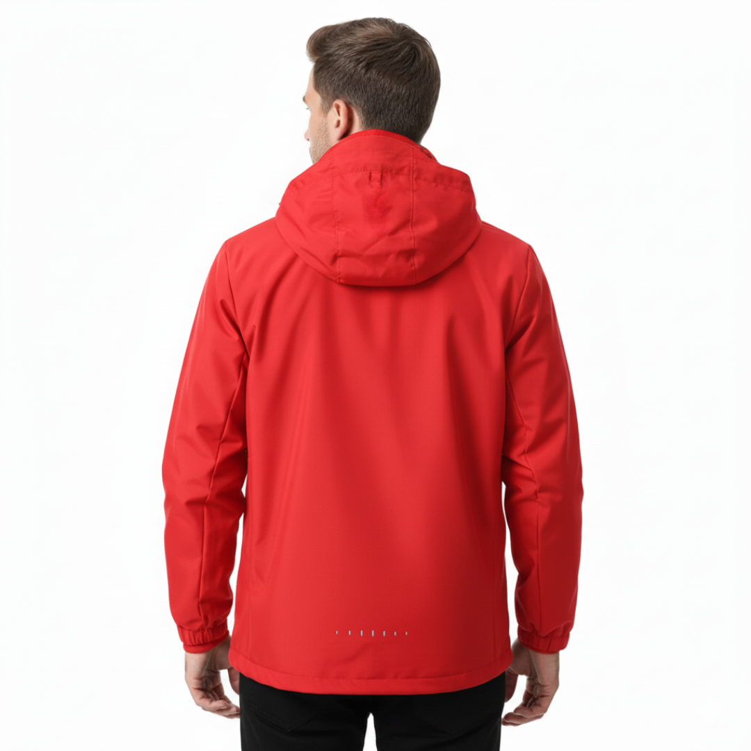 Lightweight Zip-Front Rain Jacket with Hood – Breathable Weather Shell for Men