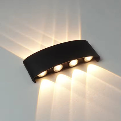 Weatherproof Sconce Fixture 8 in LED Up-Down Beam Black White for Exterior Front Door Hallway Patio Garden Modern Aluminum IP65 Architecture
