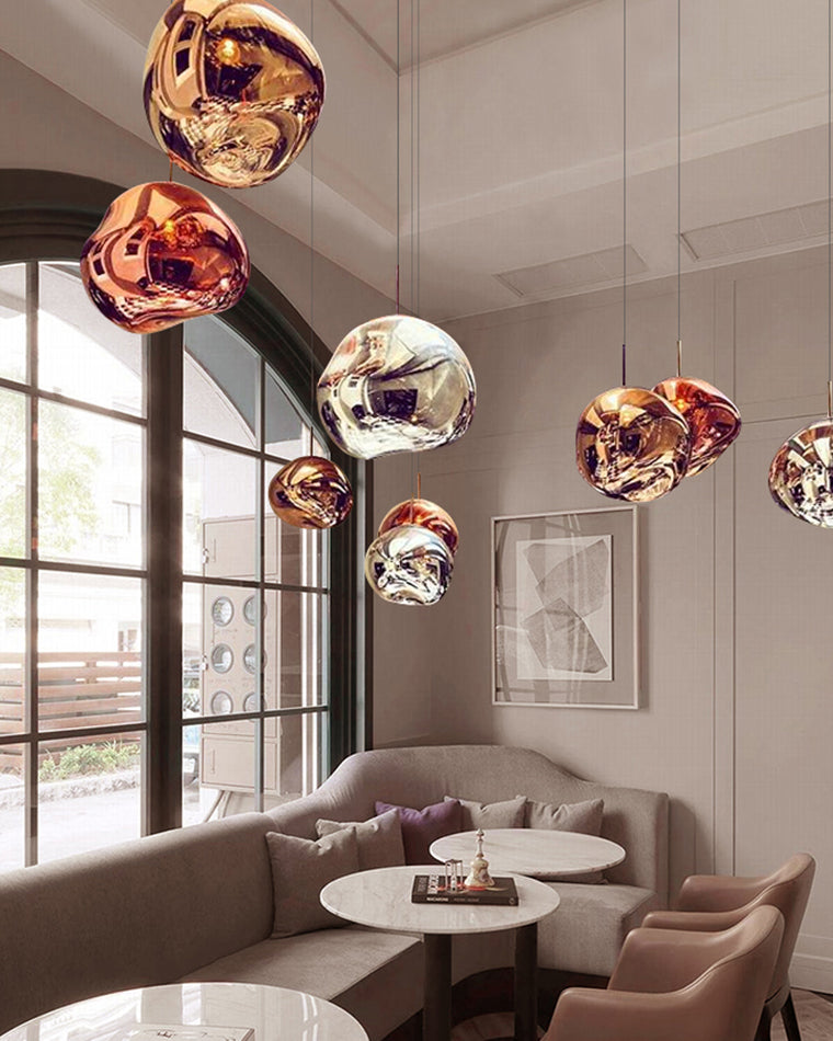 Acrylic Drip Pendant Light 6-15 Inch E27 Socket Warm Glow Adjustable Ceiling Fixture Kitchen Island Dining Table Bedroom Bar Restaurant