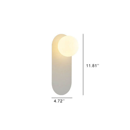 Glass Orb Wall Sconce with Metal Ring Bracket — Modern Single-Light Fixture for Bedroom, Hallway & Living Room — Hardwired G9 Base (Bulb