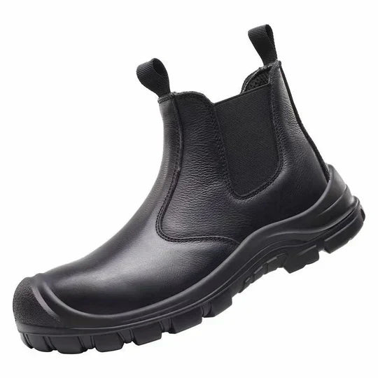 Steel Toe Work Boots with Arch Support & Cushioned Insole for Construction & Warehouse