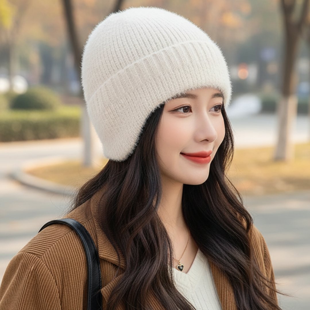 Knit Beanie with Ear Flaps for Women – Soft Fleece-Lined Winter Hat for Cold Weather, Outdoor Activities & Daily Wear