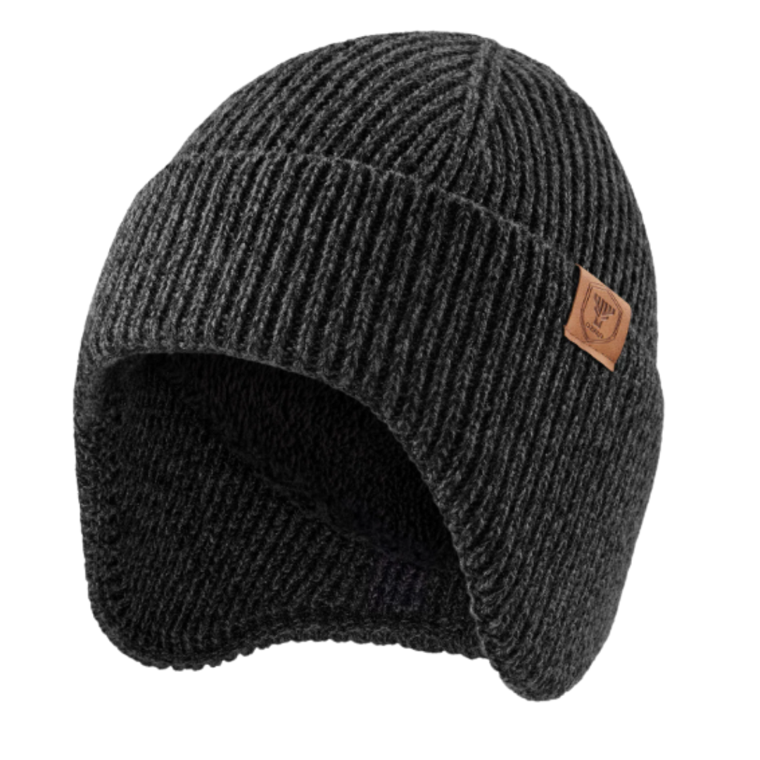 Fleece-Lined Knit Hat with Ear Flaps for Winter Outdoor Activities – Thermal Beanie for Skiing, Hiking, Cycling