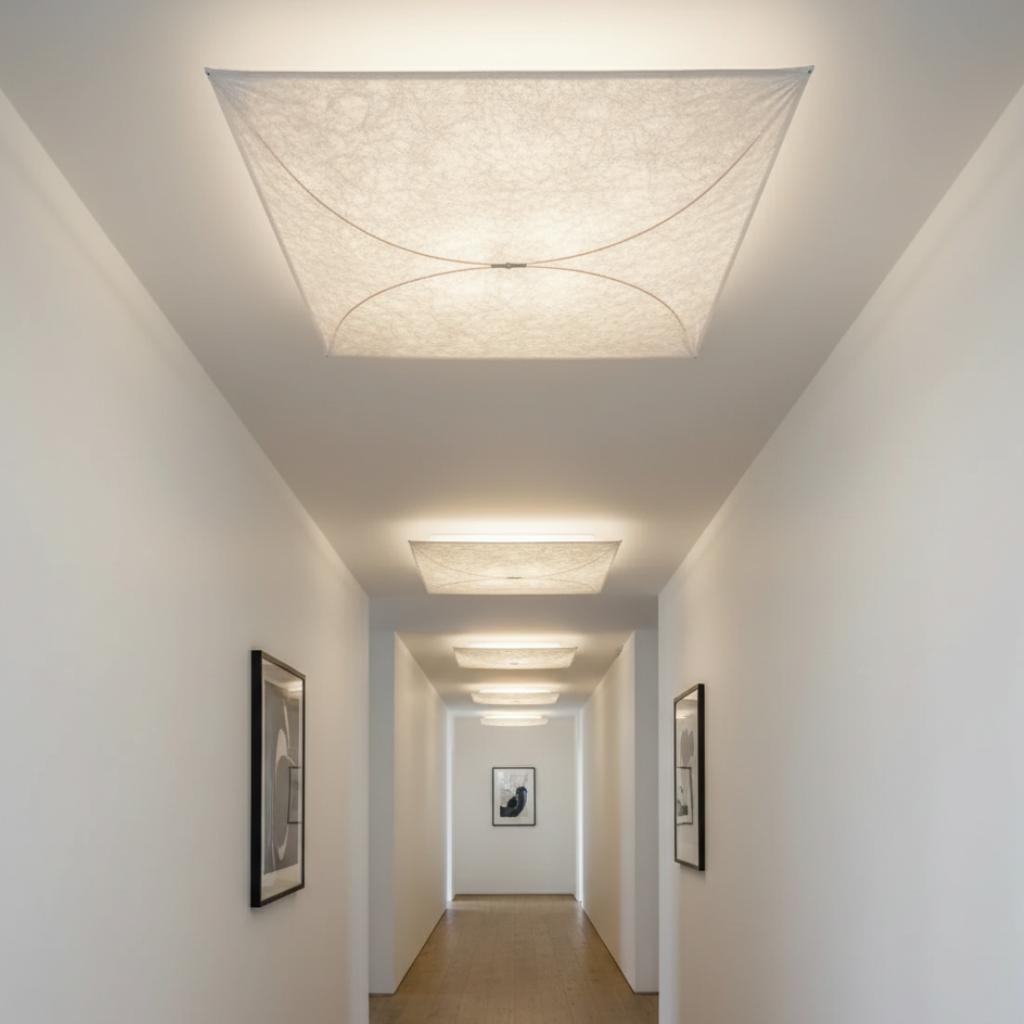 Ethereal Kite | Flush Mount Ceiling Light with DuPont Paper Fixture | Soft Illumination for Modern Interiors