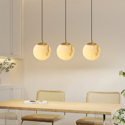 Hanging Ceiling Light Stone Globe 4-6 Inch Adjustable Cord Modern Minimalist Fixture for Bedroom Dining Room Kitchen Living Space Entryway