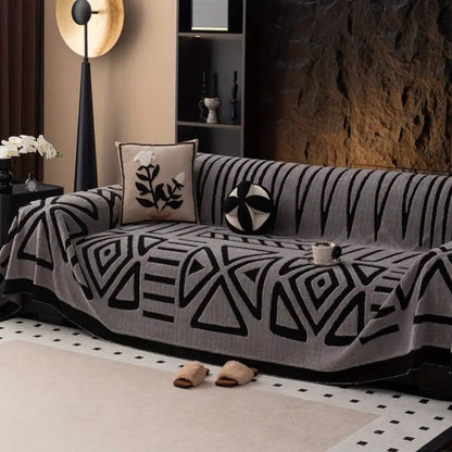Sofa Throw Blanket with Non-Slip Grip — Jacquard Weave Pet-Proof Furniture Protector for Sectionals, Couches & Loveseats