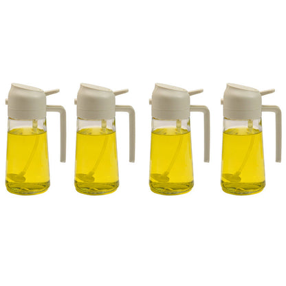 Glass Oil Mister and Pouring Bottle for Cooking – Dual-Function Sprayer with Wide Mouth, 16 oz Capacity – Leak-Proof Kitchen Dispenser for