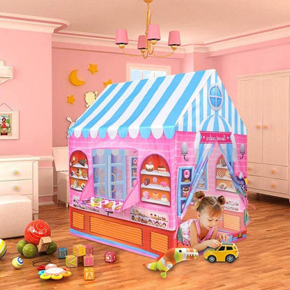 Kids Play Tent Cake Shop Playhouse Pop-Up Fort Indoor Outdoor Pretend Play Space for Toddlers Boys Girls Imaginative Role Play Hideaway