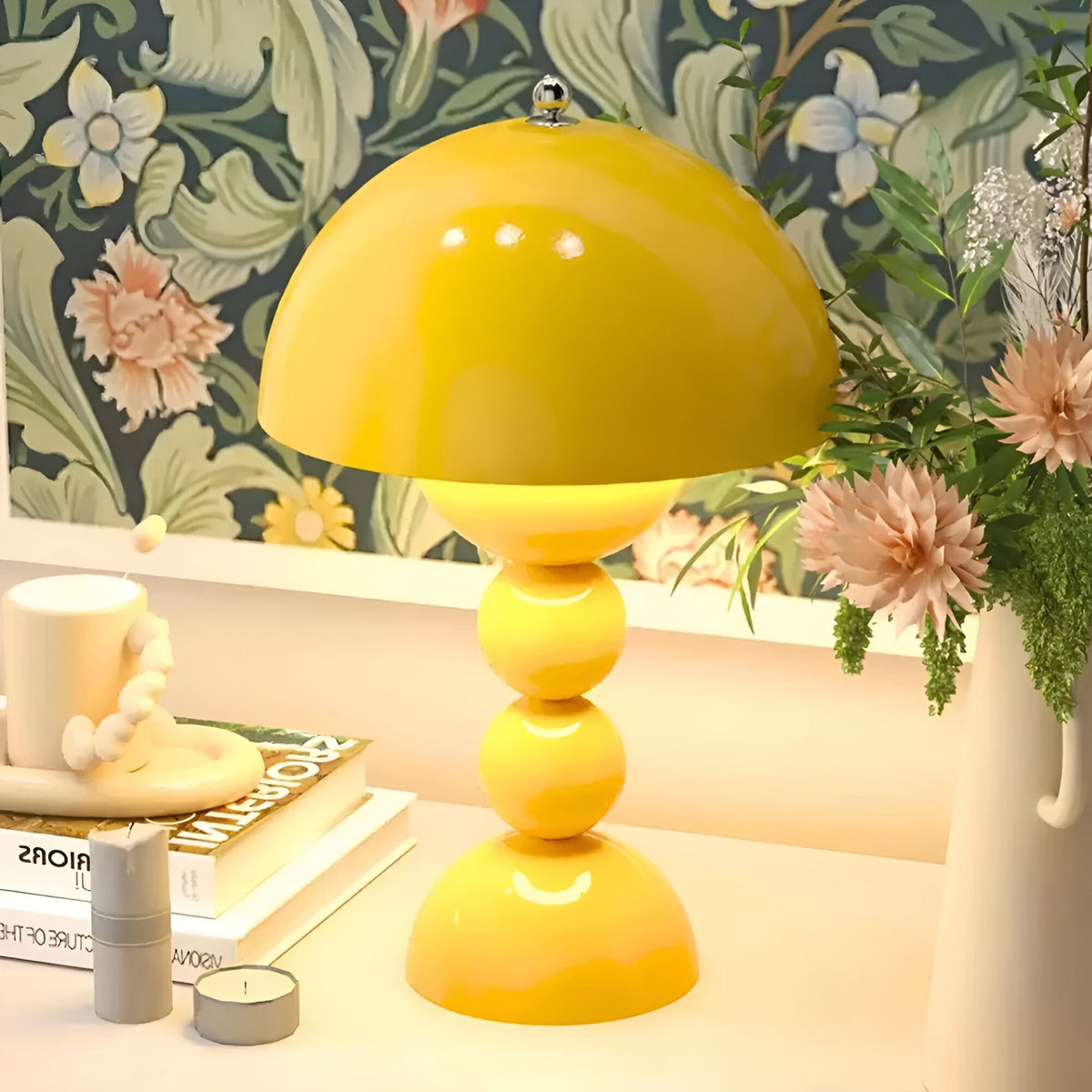 Cordless LED Nightstand Light with USB Charging, 11-Inch Sculptural Acrylic Glow for Bedroom, Desk, Reading Nook | Modern Ambient Portable L