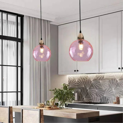 Textured Glass Globe Hanging Light 7.9 Inch Dining Room Island Fixture Adjustable Height Modern Sphere Pendant Minimalist Ceiling Lamp for K