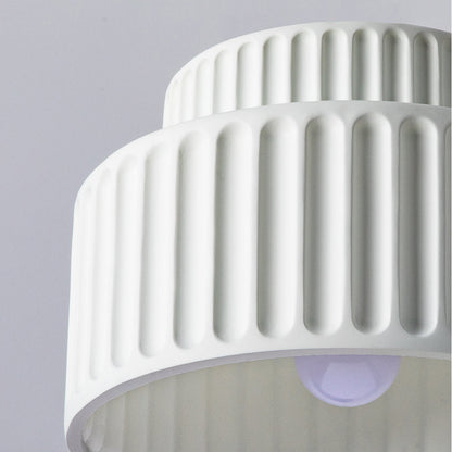Flush Mount Resin Ceiling Light Fixture E27 Socket Textured Shade White for Kitchen Bedroom Hallway Low Profile Modern Minimalist Scandinavi