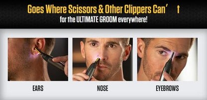 Beard Trimmer for Men, Nose Hair Trimmer with LED Light, Cordless Eyebrow Trimmer for Ear and Facial Hair