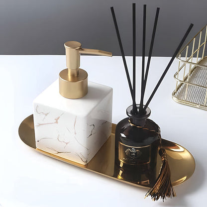 Marbelle – Marble Ceramic Soap Dispenser with Gold Pump
