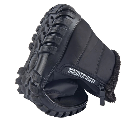 Men's Waterproof Winter Boots with Side Zipper – Insulated Snow Boots for Cold Weather