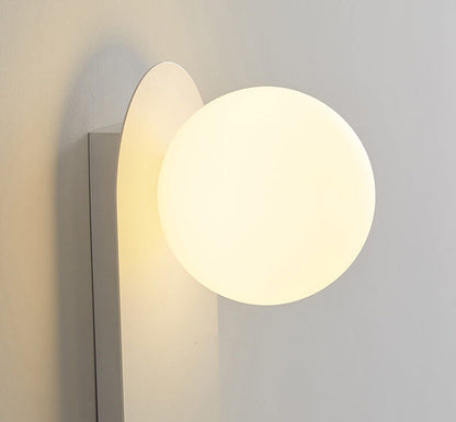Glass Orb Wall Sconce with Metal Ring Bracket — Modern Single-Light Fixture for Bedroom, Hallway & Living Room — Hardwired G9 Base (Bulb