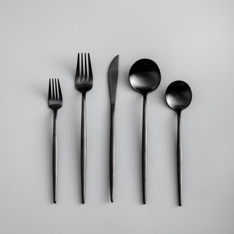 Stainless Steel Flatware Set – Matte Finish 5-Piece Place Settings for Everyday & Formal Dining