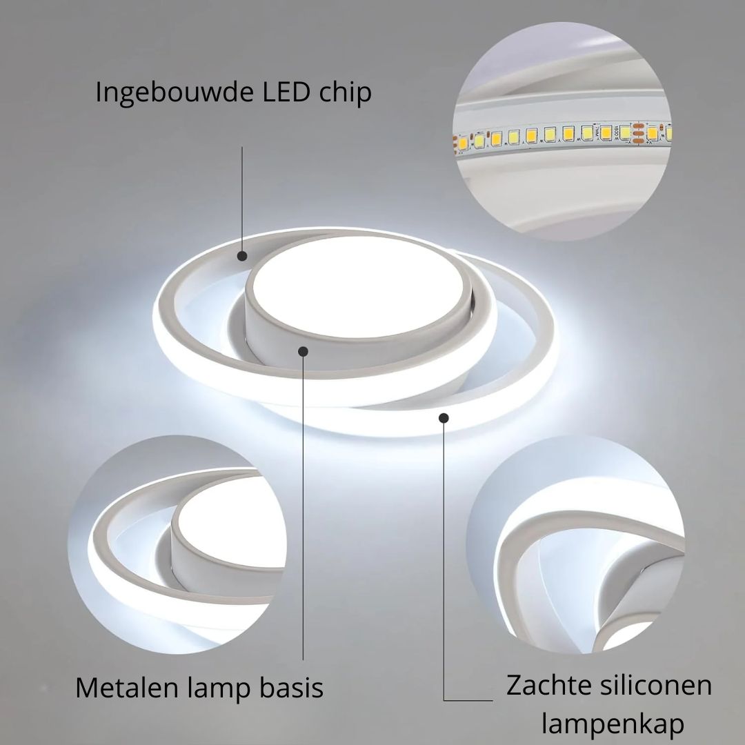 Double Ring LED Flush Mount Light Black Contemporary Overhead Fixture for Entryway Foyer Apartment Passageway Interior Decor