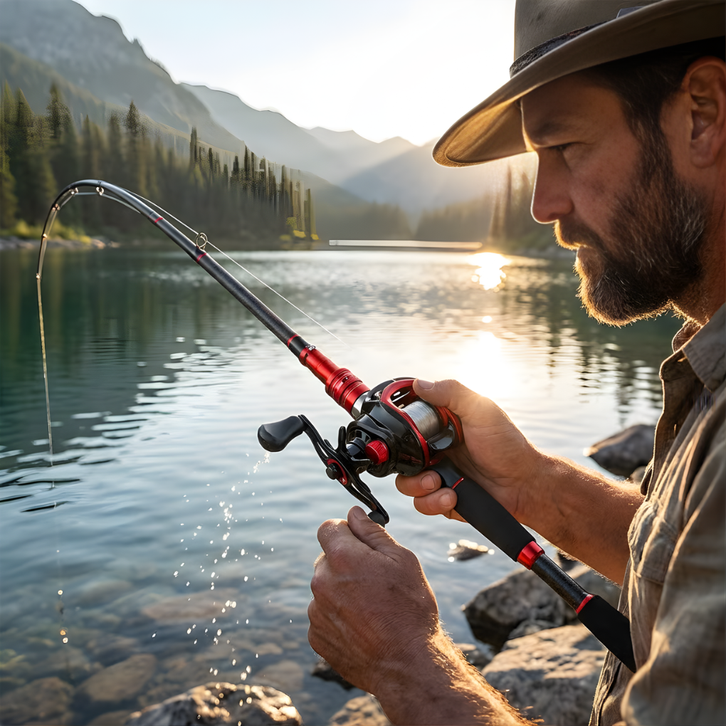 Fishing Rod and Reel Combo, Ultralight Carbon Rod with Spinning Reel, Fishing Pole for Freshwater and Saltwater