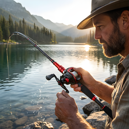 Fishing Rod and Reel Combo, Ultralight Carbon Rod with Spinning Reel, Fishing Pole for Freshwater and Saltwater