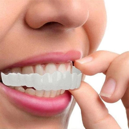 Cosmetic Tooth Covers Upper & Lower Set Instant Snap-On Dental Overlay for Natural Looking Smile Confidence Booster Reusable Teeth Caps