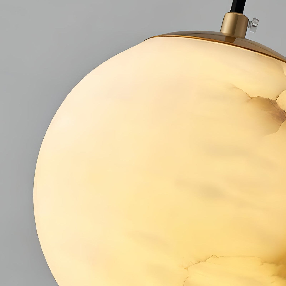 Hanging Ceiling Light Stone Globe 4-6 Inch Adjustable Cord Modern Minimalist Fixture for Bedroom Dining Room Kitchen Living Space Entryway