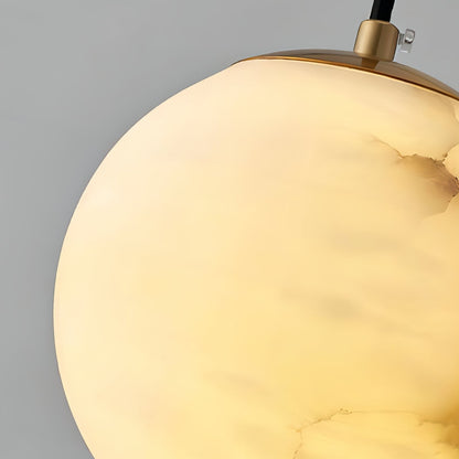 Hanging Ceiling Light Stone Globe 4-6 Inch Adjustable Cord Modern Minimalist Fixture for Bedroom Dining Room Kitchen Living Space Entryway