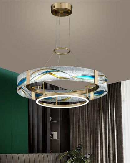 Brass Glass Pendant Fixture Dimmable LED Adjustable Height Round Ceiling Light for Dining Room Kitchen Island Living Room Modern Art Deco Li