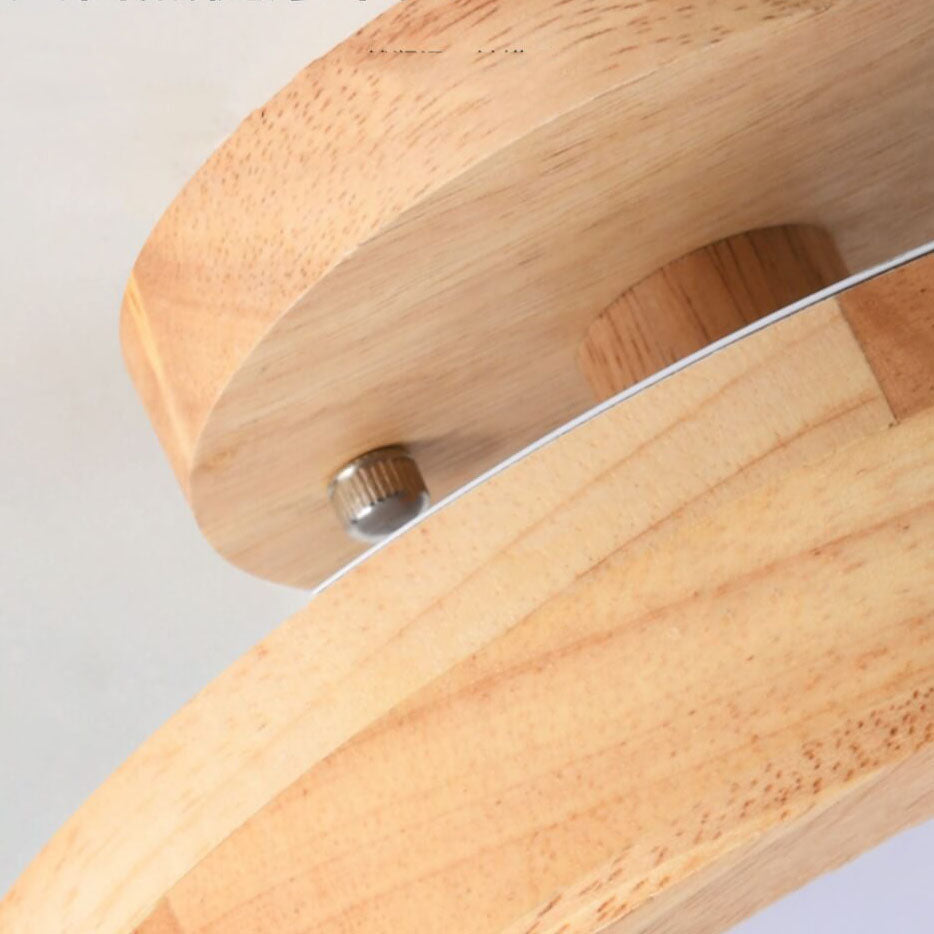 LED Semi-Flush Ceiling Light 12 in Wood & Acrylic Low-Profile Fixture for Bedroom Hallway Living Room Modern Home Lighting 3-Color Temperatu