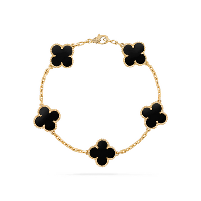 Chain Bracelet with Beaded Accents – Adjustable 7.9" Gold-Tone Link Band for Women – Everyday Wear & Layering Jewelry