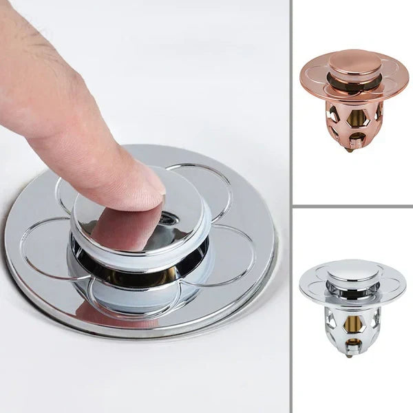 Pop-Up Drain Strainer Basket for Kitchen & Bathroom Sinks – Catches Hair, Food, Debris – Easy-Clean Mesh Filter Trap – Stainless Steel