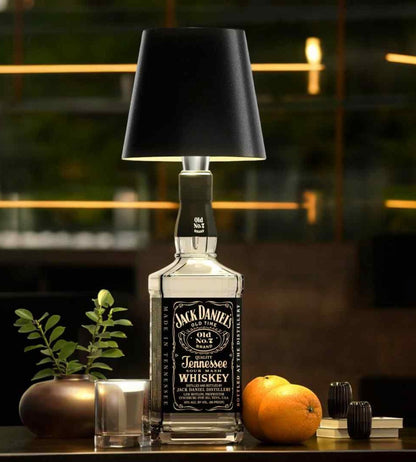 Rechargeable LED Bottle Topper Light 5.5 Inches Wireless Warm Glow Aluminum Cap for Wine Bottles Indoor Outdoor Dining Table Decor Cordless