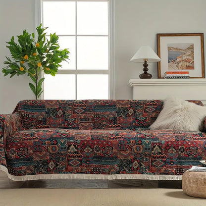 Cascadia Sofa Cover - Geometric Chenille, Vintage Charm