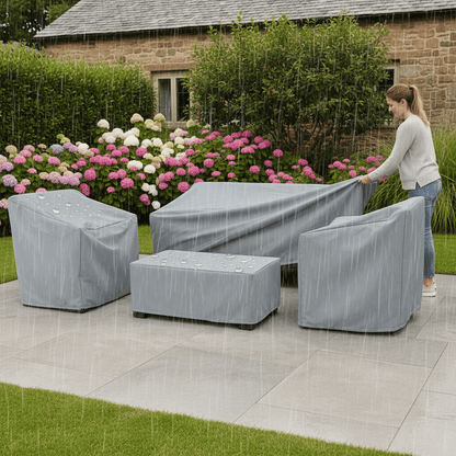 Patio Furniture Cover Waterproof Polyester UV Protection for Outdoor Table Chair Lounge Set All-Weather Heavy-Duty Yard Deck Terrace Porch G