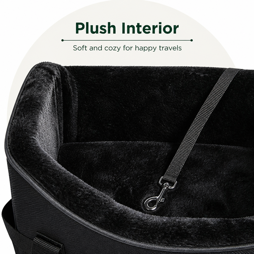 Ortekor Padded Elevated Dog Car Booster (Removable Washable Cover)