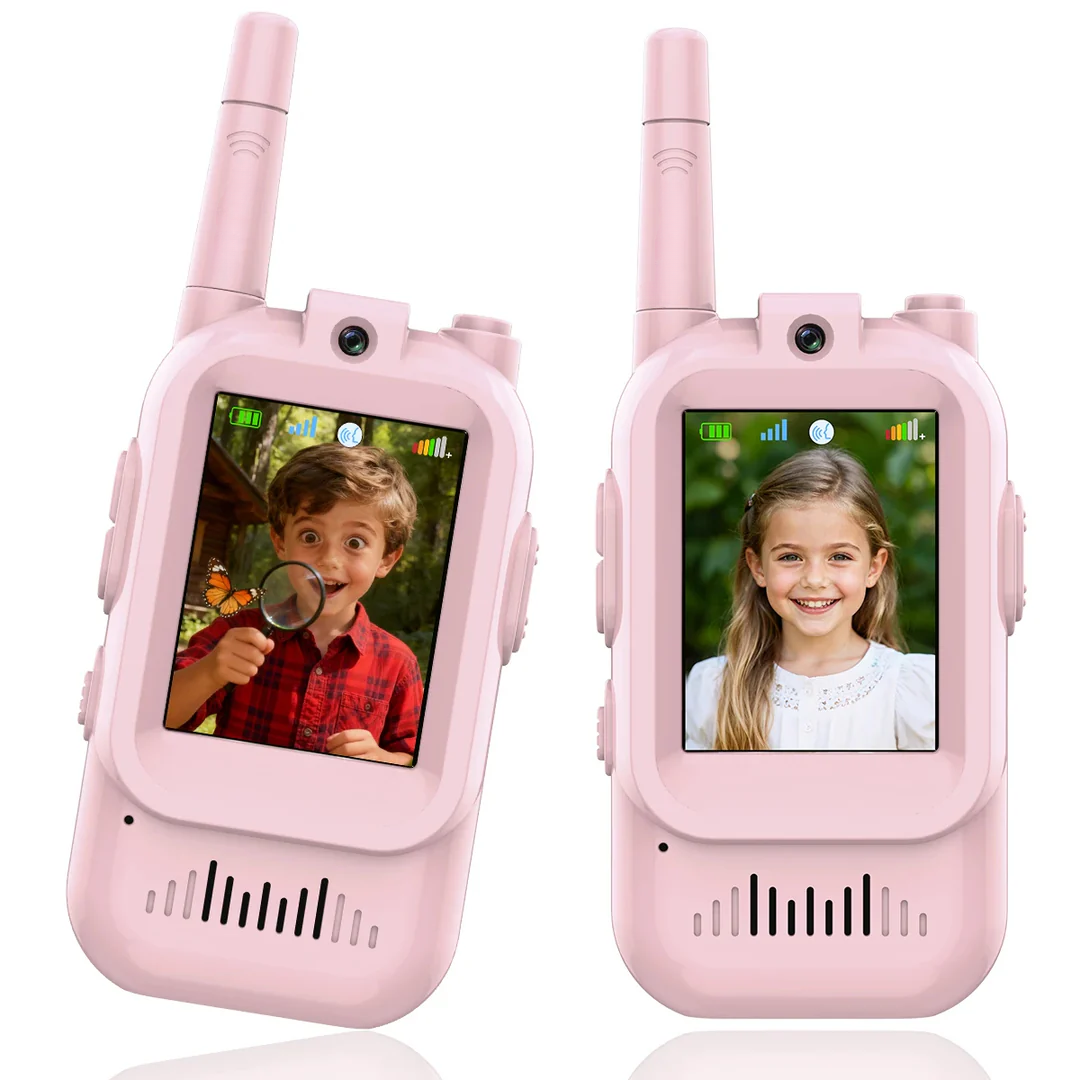 Two-Way Video Walkie Talkie Set for Kids with Voice Changer & Live Screen – Indoor Outdoor Play Radio Communicators for Children Ages 3-12