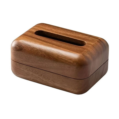 Eldrin Tissue Box Holder - Walnut Wood, Compact Design